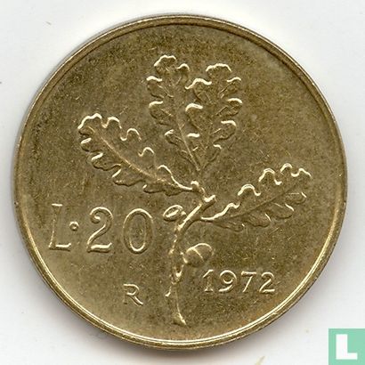 Italien 20 Lire 1972 - Bild 1
