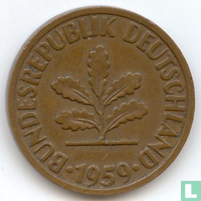 Duitsland 2 pfennig 1959 (F) - Afbeelding 1