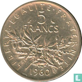Frankrijk 5 francs 1960 - Afbeelding 1