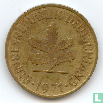 Duitsland 10 pfennig 1971 (J - klein muntteken) - Afbeelding 1