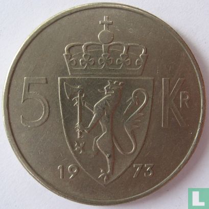 Norwegen 5 Kronor 1973 - Bild 1