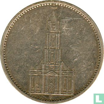 Empire allemand 5 reichsmark 1934 (F - type 2) "First anniversary of Nazi Rule" - Image 2