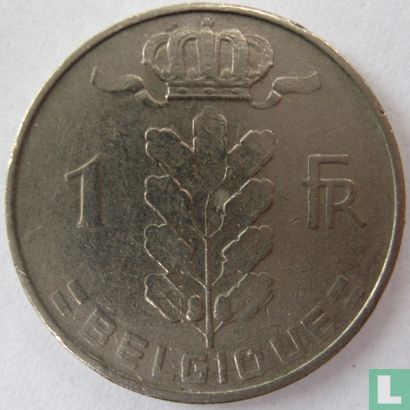 Belgique 1 franc 1963 (FRA) - Image 2