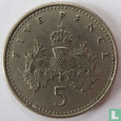 United Kingdom 5 pence 1991 - Image 2