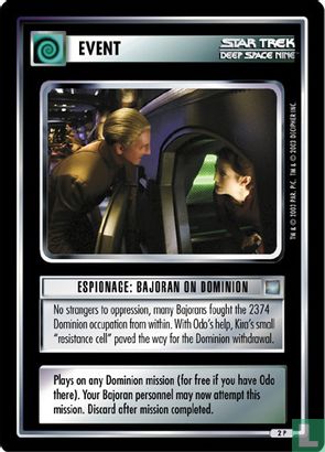 Espionage: Bajoran on Dominion