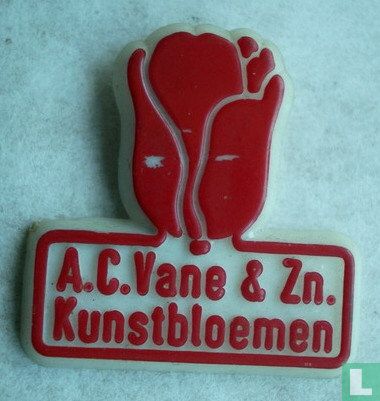 A.C. Vane & Zn. Kunstbloemen [rood op wit]