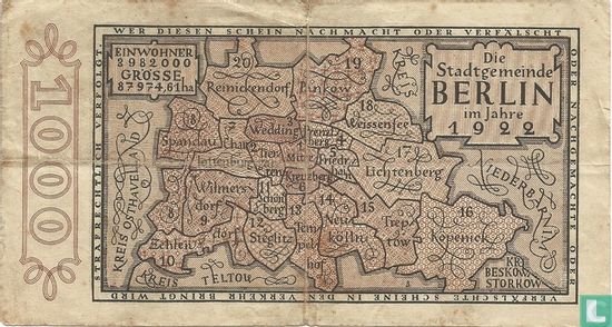 Berlin, Stadt 1000 Mark 10.11.1922 - Image 2