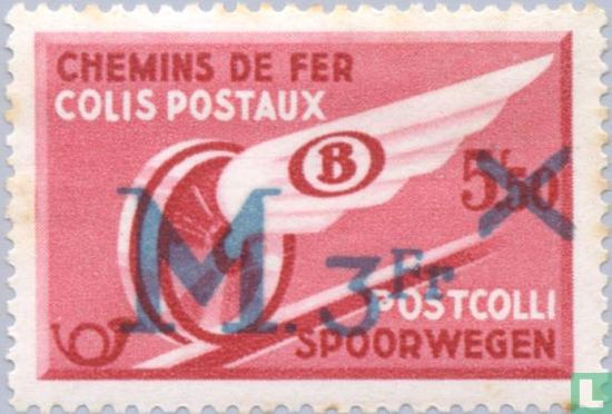 Winged wheel, with overprint