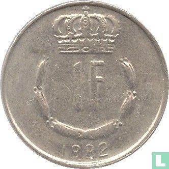 Luxemburg 1 franc 1982 - Afbeelding 1