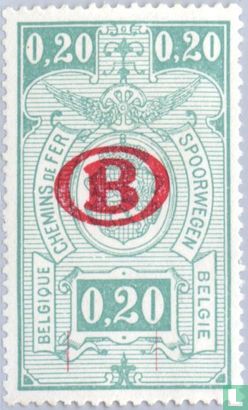 State Coat of Arms in oval, with overprint B