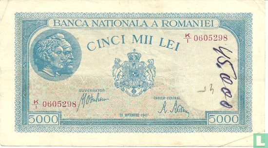 Romania 5,000 Lei 1943 - Image 1