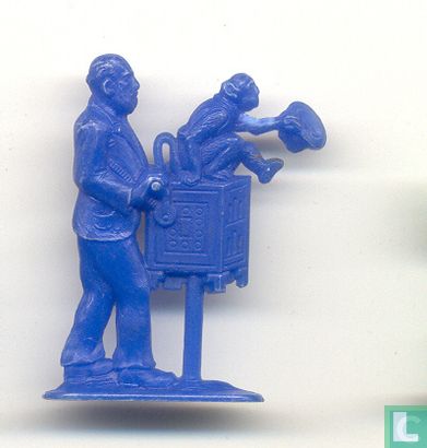 Street barrel organ with monkey (blue)