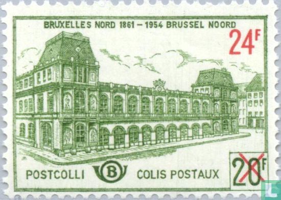 Ancienne gare du Nord à Bruxelles, avec surcharge