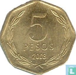 Chile 5 Peso 2003 - Bild 1