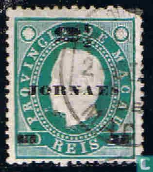 King Luis I, with overprint