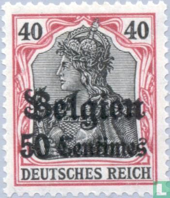 German stamps with overprint "Belgien"