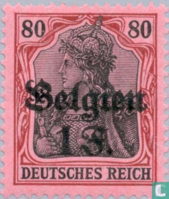 German stamps with overprint "Belgien"