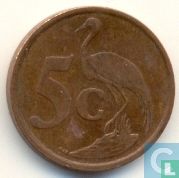Afrique du Sud 5 cents 1999 - Image 2