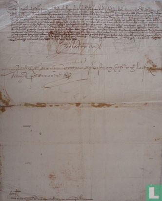 Isabella van Portugal gesigneerd document 1528 - Image 1