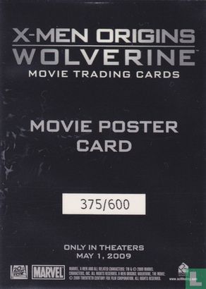 Numbered X-Men Origins: Wolverine Movie Poster Card - Image 2