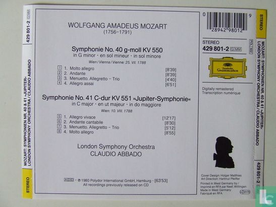 Mozart - Symphonien 40 & 41"jupiter" - Afbeelding 2