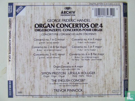 Händel Orgel Concerten Op.4 - Afbeelding 3