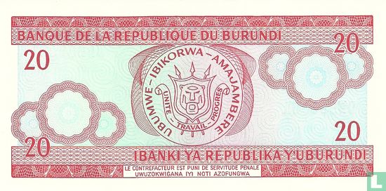 Burundi 20 Francs 2007 - Image 2