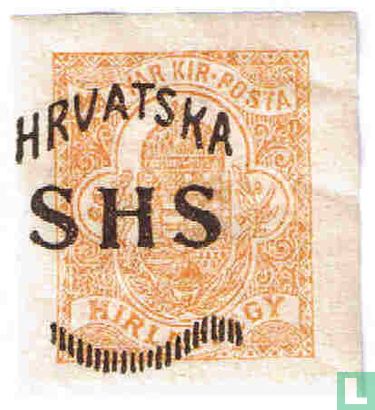 Overprint on Hungarian newspaper stamp