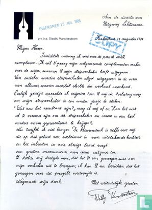 Brief van Willy Vandersteen aan Lekturama