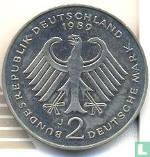 Duitsland 2 mark 1989 (J - Kurt Schumacher) - Afbeelding 1