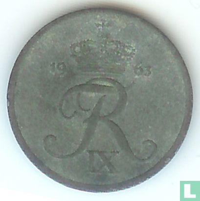 Danemark 1 øre 1963 (zinc) - Image 1