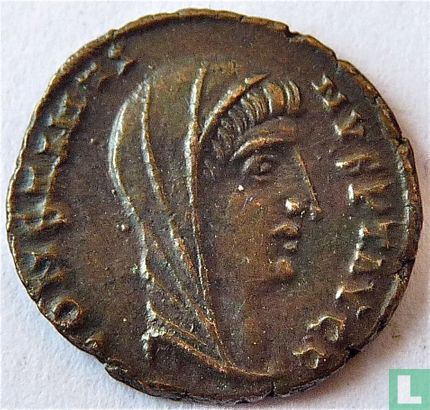Romeinse Keizerrijk Alexandrie Postume AE4 Kleinfollis van Keizer Constantijn de Grote 347-348 n.Chr. - Afbeelding 2