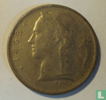 Belgium 1 franc 1965 (NLD) - Image 1