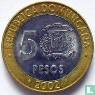 Dominican Republic 5 pesos 2002 - Image 1