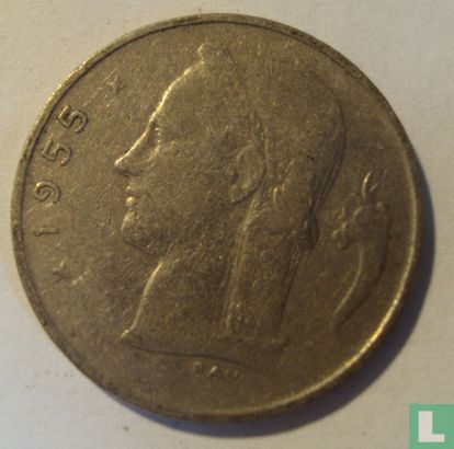 Belgium 1 franc 1955 (NLD) - Image 1