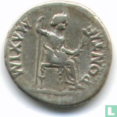Romeinse Rijk denarius van Keizer Tiberius 16-37 AD Chr. - Afbeelding 1