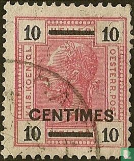 Austrian stamps of 1899 with print