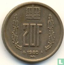 Luxemburg 20 francs 1980 - Afbeelding 1