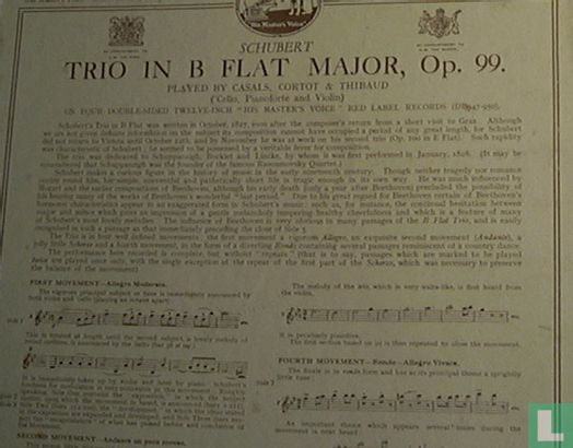 Trio no.1 in B-flat Major Op.99 - Afbeelding 2