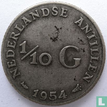 Antilles néerlandaises 1/10 gulden 1954 - Image 1