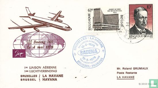 Eerste luchtverbinding Sabena Brussel - Havana