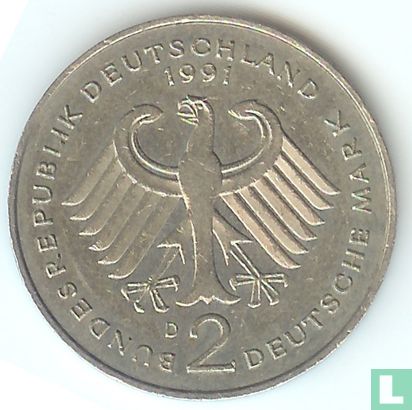 Germany 2 mark 1991 (D - Ludwig Erhard) - Image 1