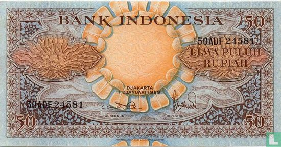 Indonésie 50 Rupiah 1959 (P68a3) - Image 1