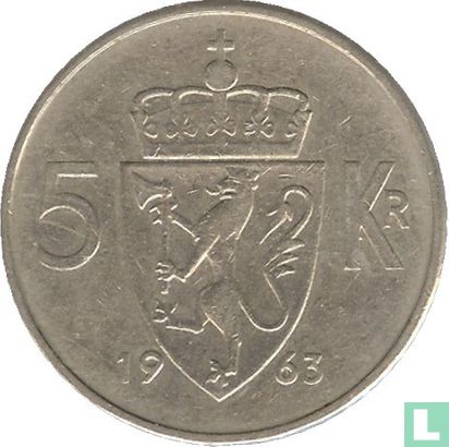 Norway 5 kroner 1963 - Image 1