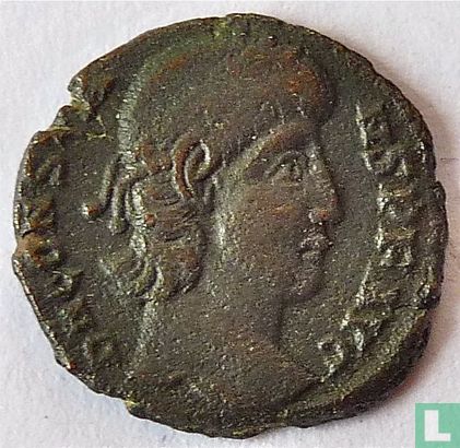 Romeinse Keizerrijk Antioch AE4 Kleinfollis van Keizer Constans 347-348 n.Chr. - Afbeelding 2