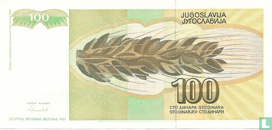 Joegoslavië 100 Dinara  - Afbeelding 2