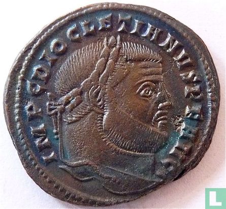 Romeinse Keizerrijk Ticinum Grootfollis van Keizer Diocletianus 304-305 n. Chr. - Afbeelding 2