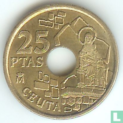 Spanje 25 pesetas 1998 "Ceuta" - Afbeelding 2