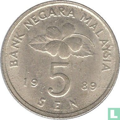 Maleisië 5 sen 1989 - Afbeelding 1