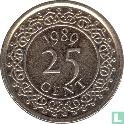 Suriname 25 cent 1989 - Afbeelding 1